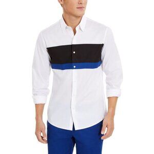 Michael Kors Slim Fit Stretch Colorblocked Shirt Size M